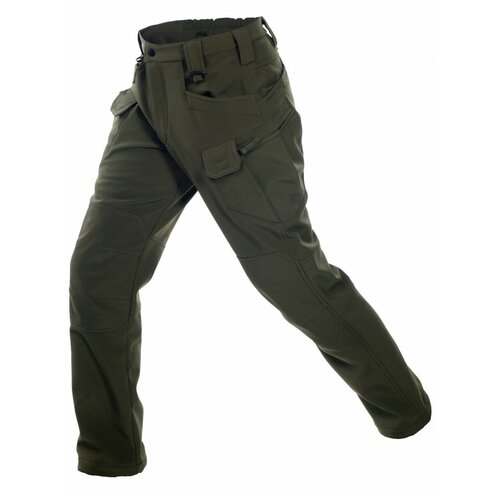 фото Брюки тактические мужские софтшелл gongtex assault softshell pants, осень-зима, цвет олива (olive)-s