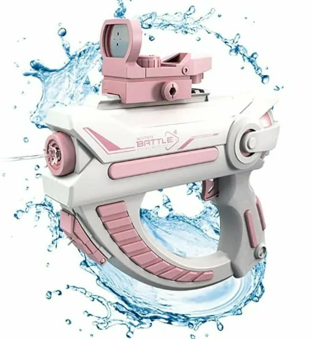Детский электрический водяной пистолет Water Battle розовый