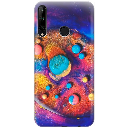 фото Re:pa накладка transparent для huawei p40 lite e / honor 9c с принтом "красочные капли"