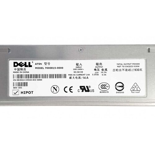 Резервный Блок Питания Dell 0D3014 930W 1961000₽