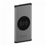 Внешний аккумулятор с беспроводной зарядкой HIPER NANO V Li-Pol 5000 mAh QI 5W 2.4A 1xUSB 1xType-C, cеребристый - изображение