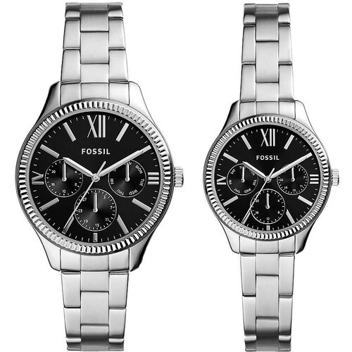 фото Наручные часы fossil часы унисекс набор fossil bq2644set, серебряный, черный