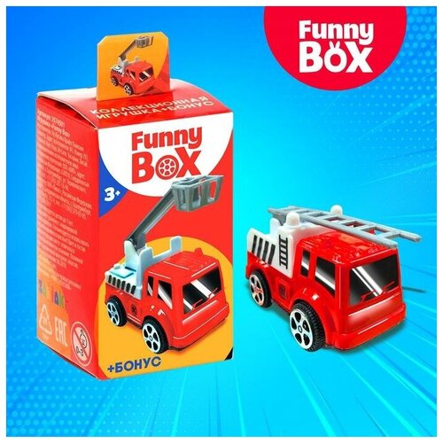 Игровой набор Funny Box Пожарная техника: карточка, фигурка, лист наклеек