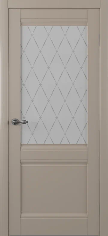 Межкомнатная дверь (комплект) Albero Рим Винил / Серый / Стекло мателюкс "Гранд" 80х200