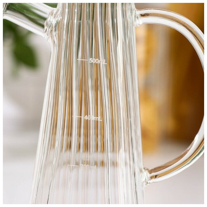 Бутыль стеклянная для соусов и масла с бамбуковой крышкой «Дафна», 500 мл - фотография № 2