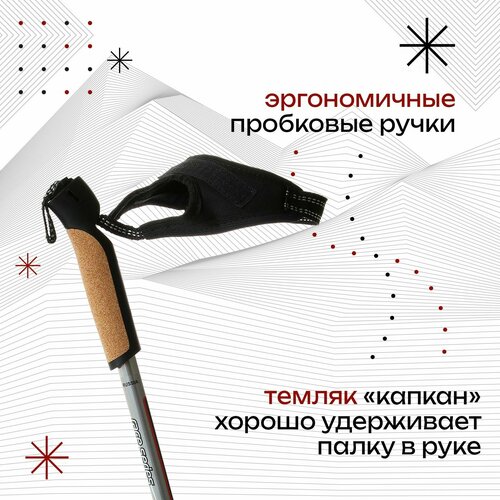 Лыжные палки Gekars Expert Plus, длина 115 см, цвет серебристый