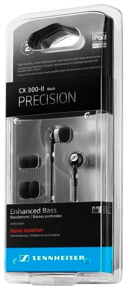 Наушники Sennheiser CX 300-II, mini jack 3.5 mm, black