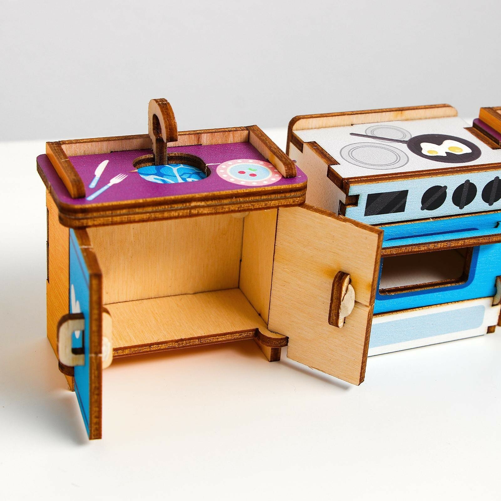 Развивающая игра "Кухня", набор для кукольного домика, для детей и малышей от 3 лет