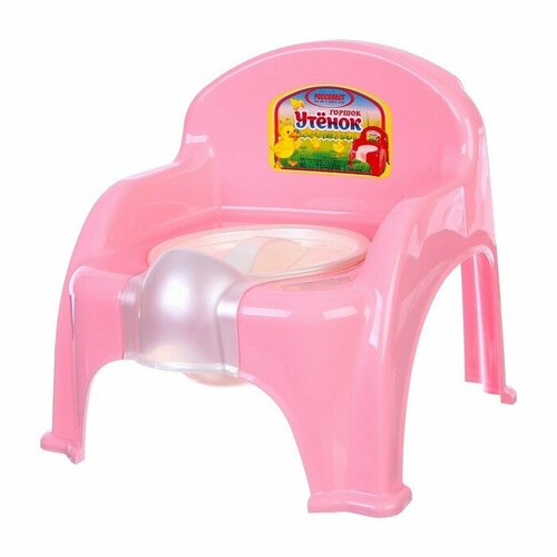 Горшок детский Утенок с крышкой светло-розовый белый 310х295х280мм 898₽