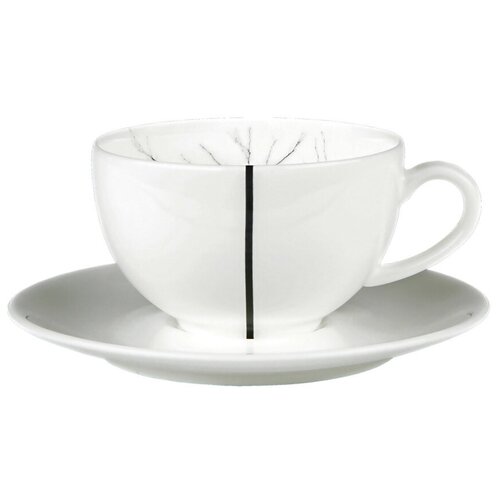 Чашка для эспрессо с блюдцем Dibbern Чёрный лес Белый декор 110 мл