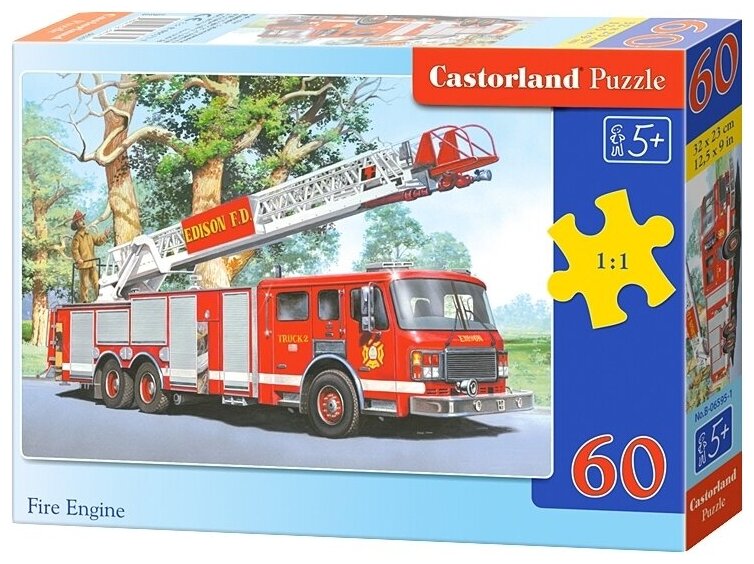 Пазл Castorland 60 деталей: Пожарная команда