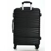 Фото #6 Комплект из 2-х пластиковых чемоданов с узором Волна, цвет Черный, размер L+S (ручная кладь)