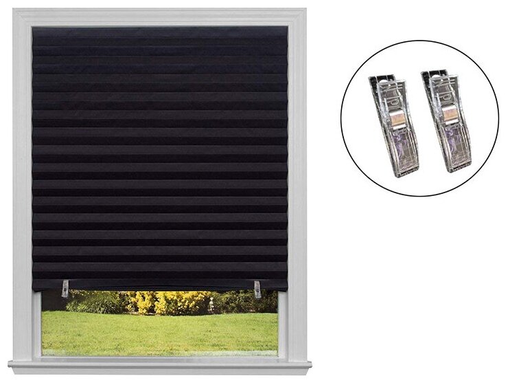 Самоклеящиеся шторы-плиссе Skandi, размер 60х180см, цвет черный