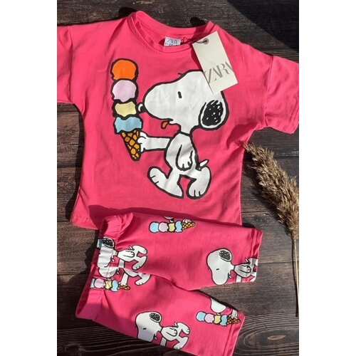 фото Комплект одежды zara, футболка и шорты, повседневный стиль, размер 110, розовый, мультиколор