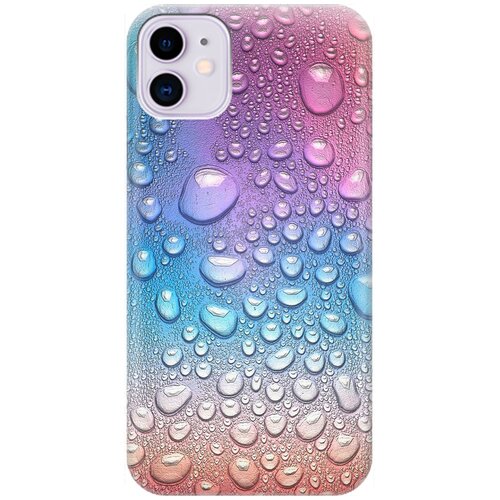фото Ультратонкий силиконовый чехол-накладка для apple iphone 11 с принтом "множество капель" gosso