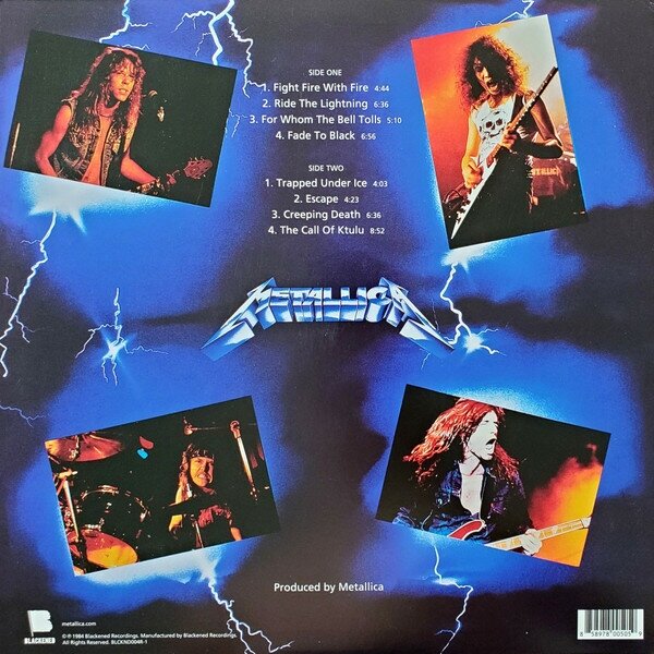 Metallica - Ride The Lightning/ Vinyl[LP/Inner Sleeve](Press USA, Reissue 2016)