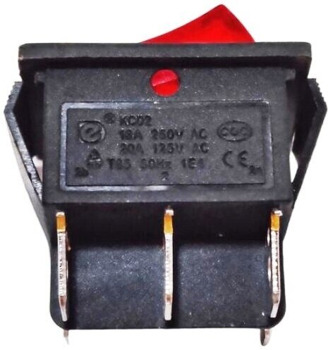 Выключатель клавишный Rexant 36-2390 250V 16A (6с) ON-OFF красный с подсветкой и нейтралью - фотография № 5