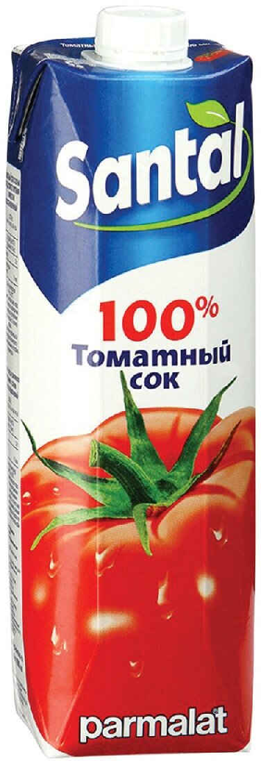 Сок SANTAL (Сантал), томатный, 1 л, для детского питания, тетра-пак, 547746