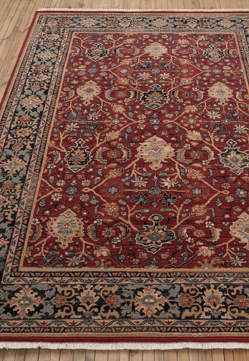 фото Ковер на пол 0,8 на 1,45 м в спальню, гостиную, бежевый, красный Rarity 9444-53555