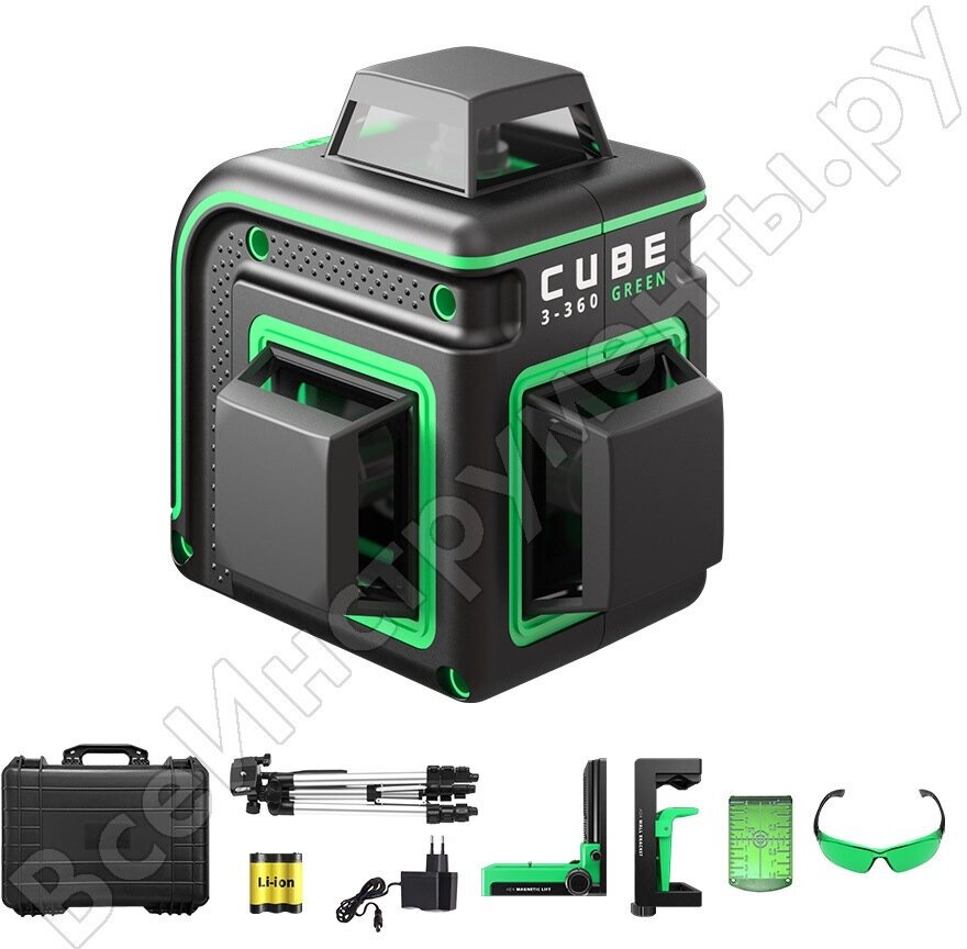 Построитель лазерных плоскостей ADA Cube 3-360 GREEN Ultimate Edition