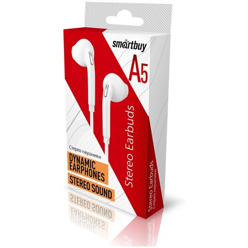 Внутриканальные наушники Smartbuy A5 SBE-202K белый 168₽