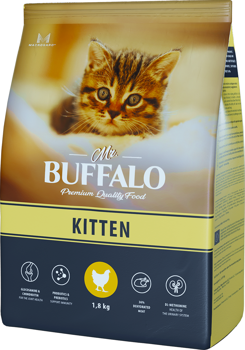 Mr.Buffalo KITTEN для котят с Курицей, 1,8кг