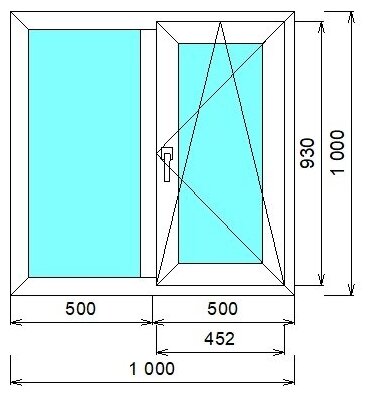 Пластиковое окно ПВХ SCHMITZ поворотно-откидное высота 1000 мм х ширина 1000 мм, двухстворчатое, 3-х камерный профиль, стеклопакет 2-х камерный - фотография № 6
