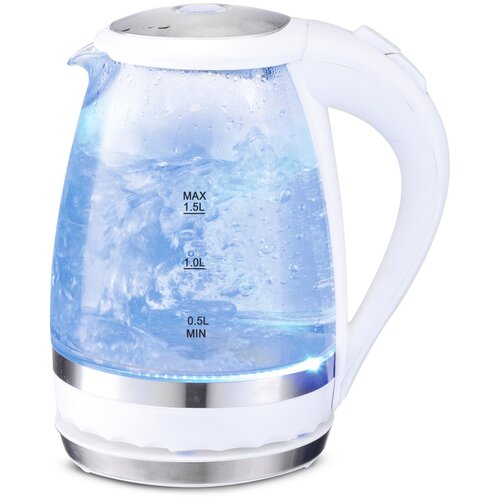 Чайник стеклянный электрический Kamille KM -1701A 15 л бело-серый 2200 W 161900₽