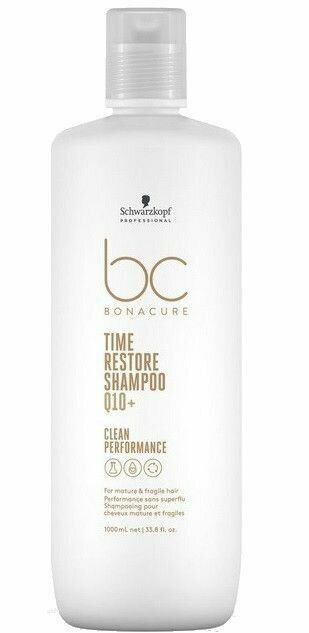 Schwarzkopf Professional Bonacure Clean Performance Q10 Time Restore - Шампунь для зрелых и длинных волос 1000 мл