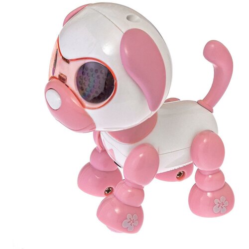 Интерактивная игрушка Mioshi Active Милый щеночек, 10 см, со световыми и звуковыми эффектами, цвет: светло-розовый