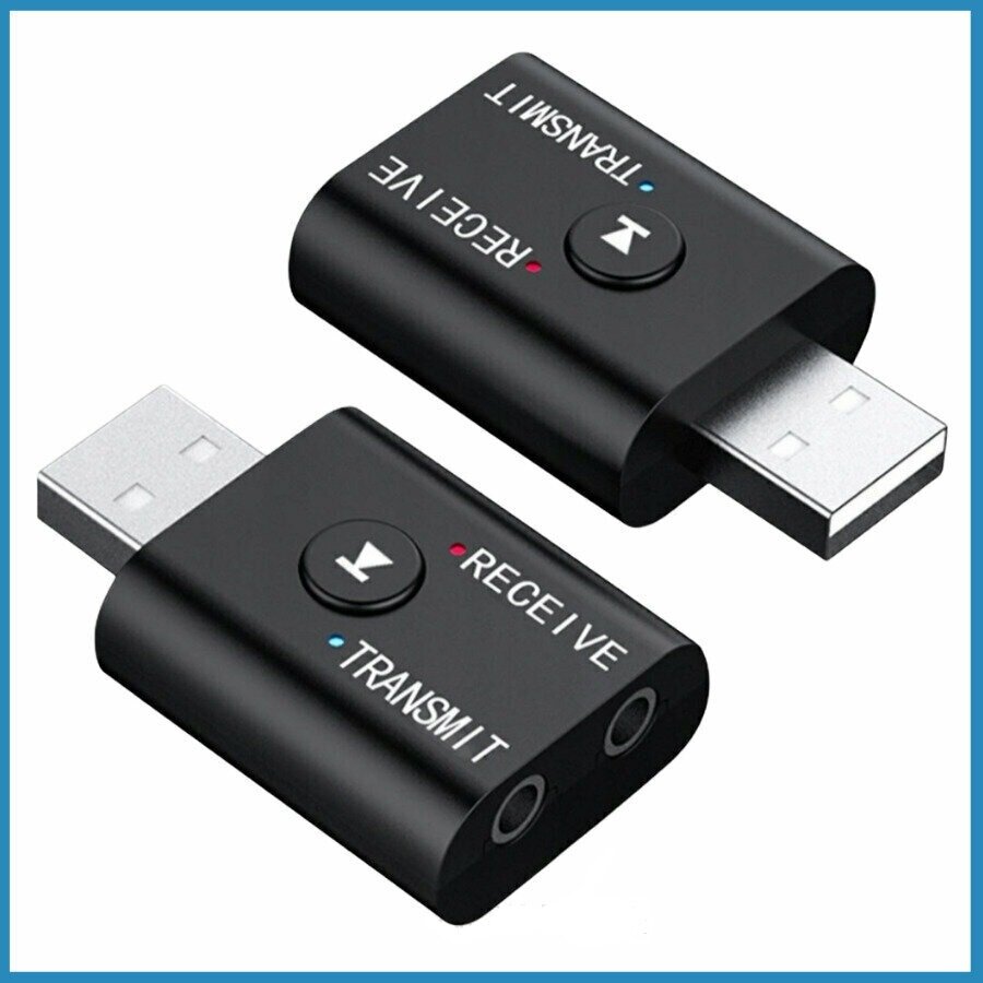 Адаптер bluetooth USB 5.0 AUX для авто, телевизора, пк