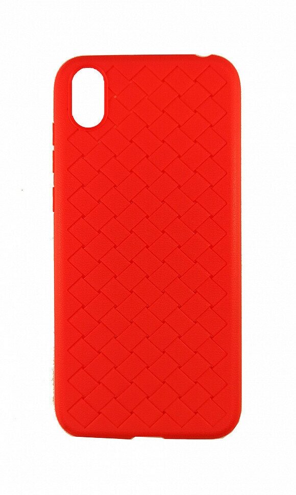 Силиконовый чехол для Huawei Y5 (2019) / Honor 8S (под кожу, плетение, красный)