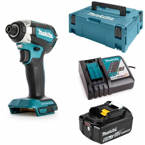 Ударный шуруповерт аккумуляторный 170Нм 18В LXT Li-Ion аккумулятор 1x6Ач зу кейс MacPak Makita DTD153JRG 3076000₽