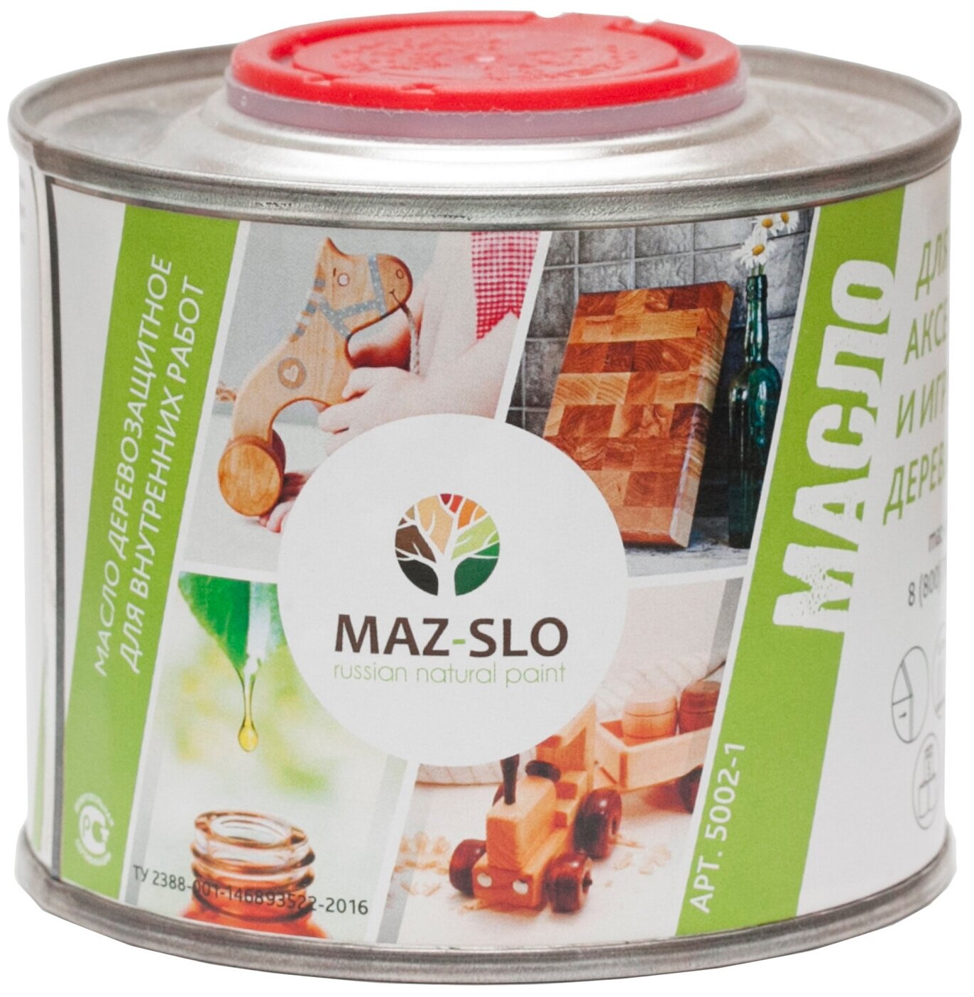 Масло для кухонных аксессуаров и игрушек из дерева MAZ-SLO Бесцветное 0,35л