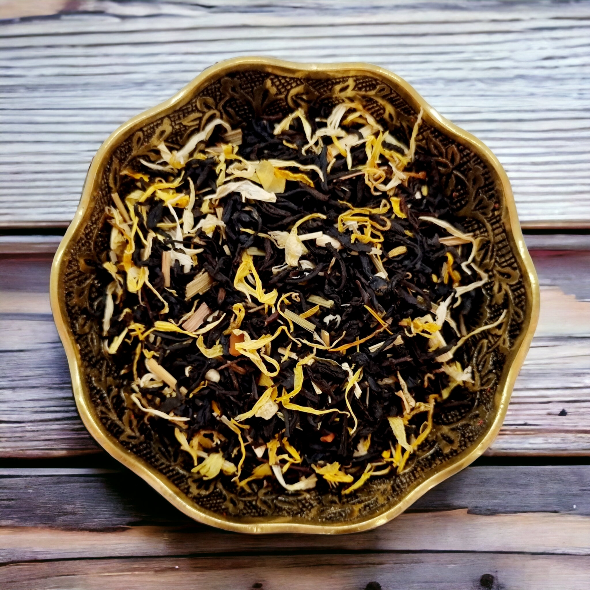 Черный чай Винтаж Лимонное Печенье листовой ароматизированный 50 грамм - фотография № 1
