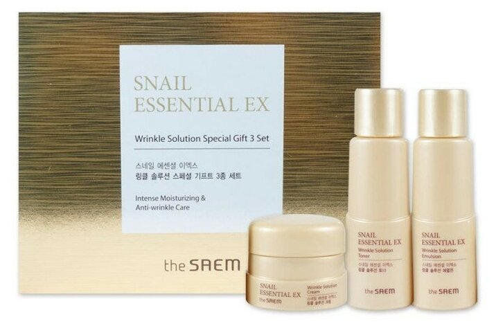 Набор миниатюр антивозрастной (Sample) The SAEM Snail Essential EX Wrinkle Solution Special Gift 3 Set (31 мл*31 мл*10 мл)