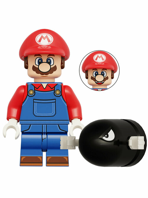 Мини-фигурка Марио с пулей Mario (подвижная, подставка, 4 см)