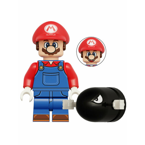 Мини-фигурка Марио с пулей Mario (подвижная, подставка, 4 см) подарки коллекционные игрушки на палец из сплава миниатюрная фигурка искусственная модель гоночного велосипеда