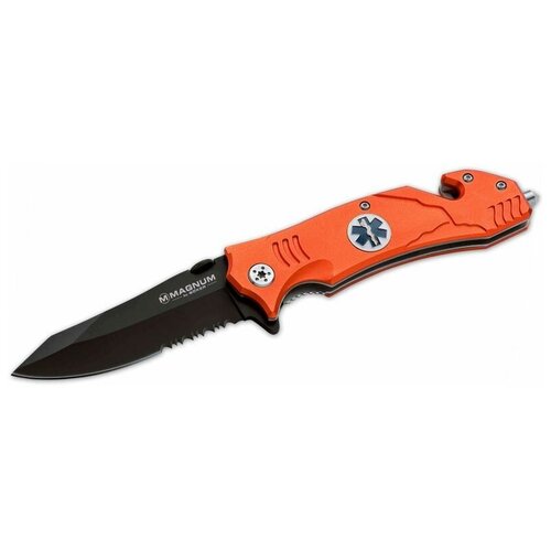 Нож складной Boker Magnum Ems Rescue оранжевый нож barlow integral damascus micarta iron tree 100501dam от boker manufaktur solingen