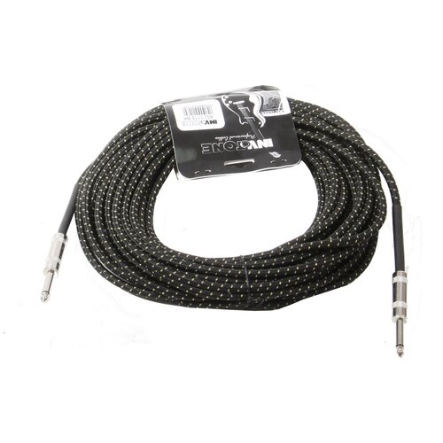 Invotone ACI1115BK инструментальный кабель Хлопковая оболочка (черный) Джек 6.3мм-Джек 6.3мм 15м