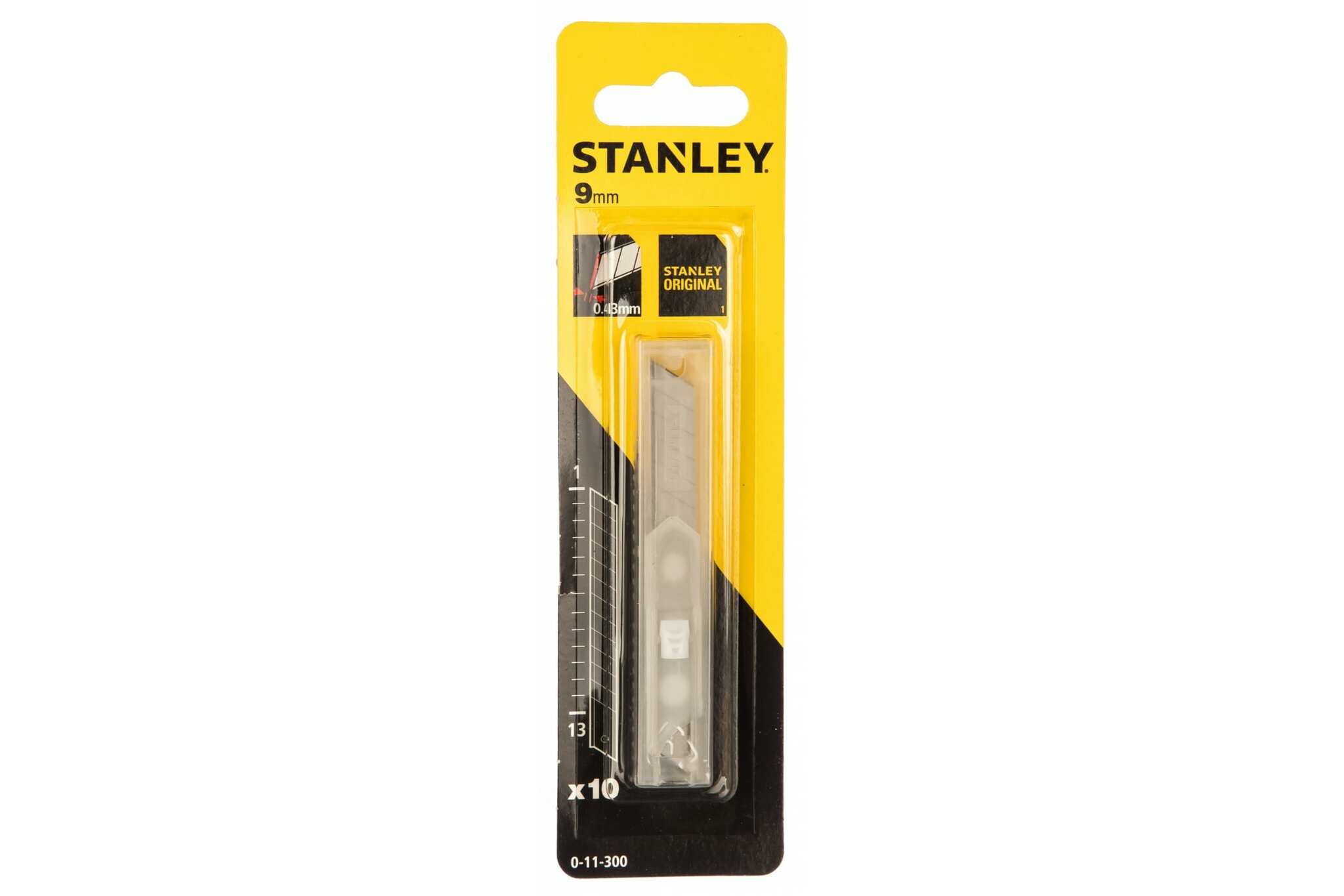 Лезвия для ножа с отламывающимися сегментами 9 мм 10 шт Stanley 0-11-300