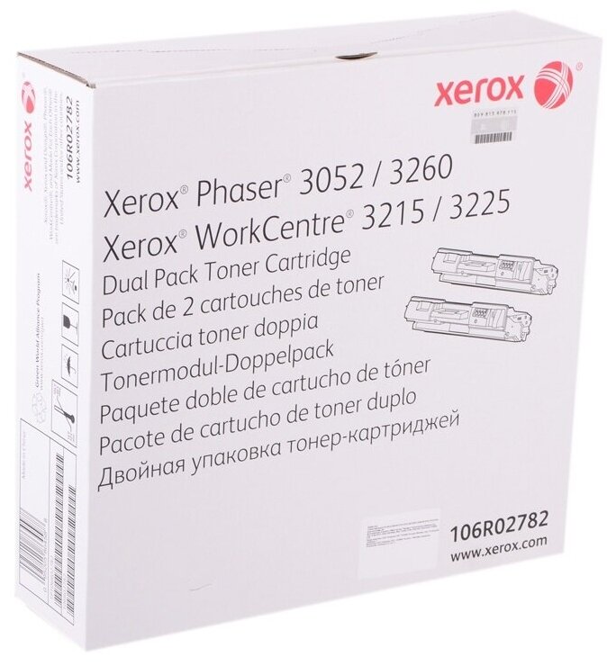 Тонер-картридж XEROX 106R02782 Phaser 3052/3260/WC 3215/25 3K упаковка 2 шт.