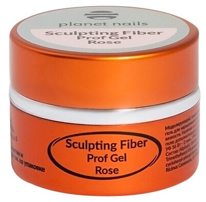   Planet Nails, SCULPTING FIBER PROF GEL ROSE, -, 15  11327