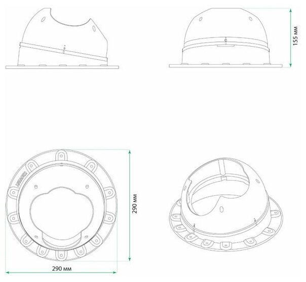 Проходной элемент для плоской кровли Krovent Base-VT Seam 110, RAL 6005 зеленый - фотография № 2