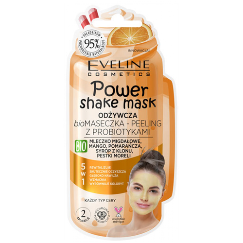 Eveline Питательная bio маска-пилинг для лица с пробиотиками Power Shake Mask, 10мл