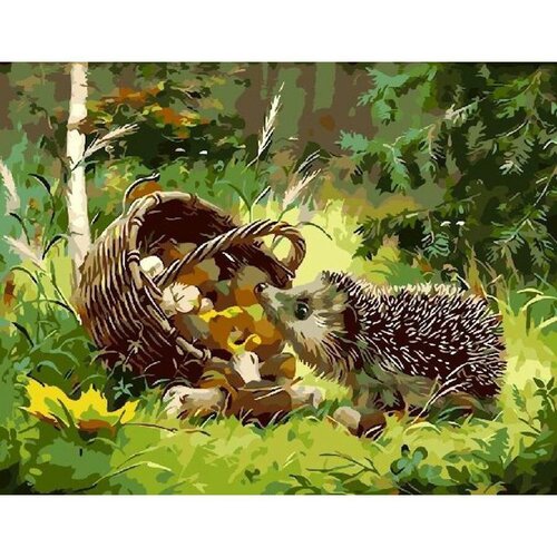 Картина по номерам Ёжик в лесу 40х50 см АртТойс картина по номерам олени в лесу 40х50 см