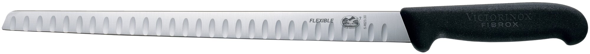 Нож кухонный Victorinox Fibrox (5.4623.30) стальной филейный для рыбы лезв.300мм рифленый край черный