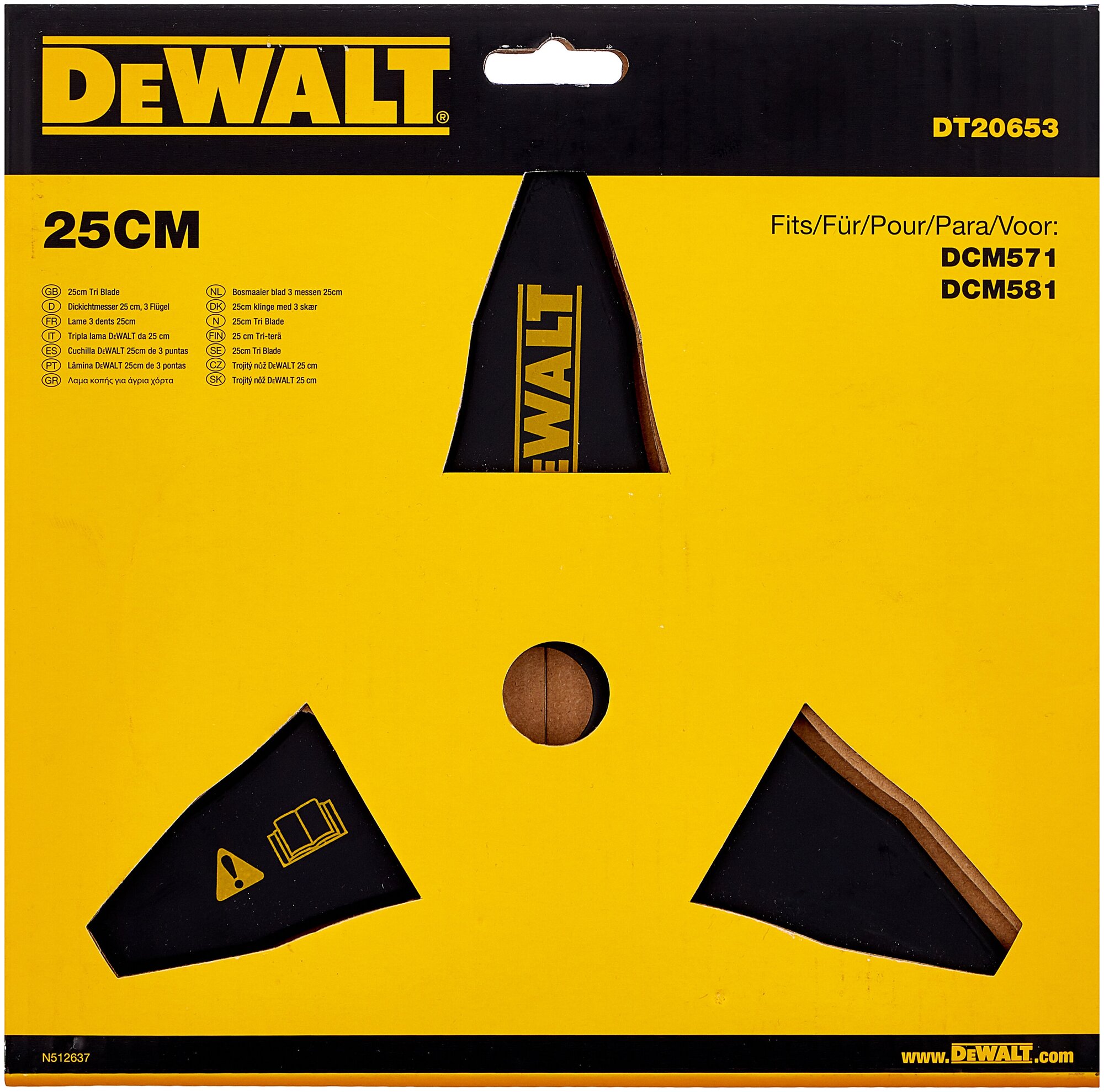 Нож DEWALT DT20653, 3-х лучевой, 255 мм, посадка 25.4 мм