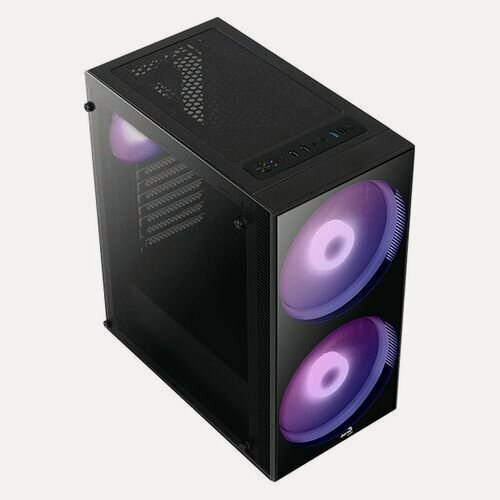 Изображение товара Корпус ATX Aerocool Python-G-BK-v1, Midi-Tower, без БП, черный