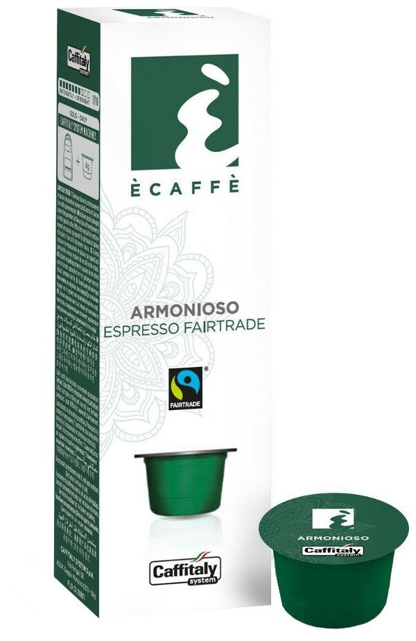 Кофе в капсулах Caffitaly System Ecaffe Armonioso, 10 капсул, для Paulig, Luna S32, Maia S33, Tchibo, Cafissimo